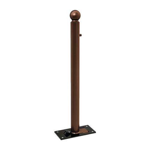 POTELET RABATTABLE SOLIBLOC Ø 76 MM BOULE - MARRON 8017 - PROCITY