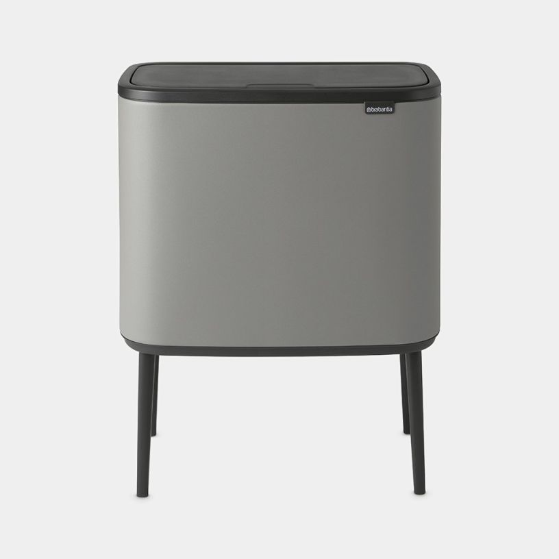 Poubelle tri sélectif Bo Touch Bin - 11 + 23 litres - Mineral Concrete Grey - Brabantia, 34L, 2 compartiments_0