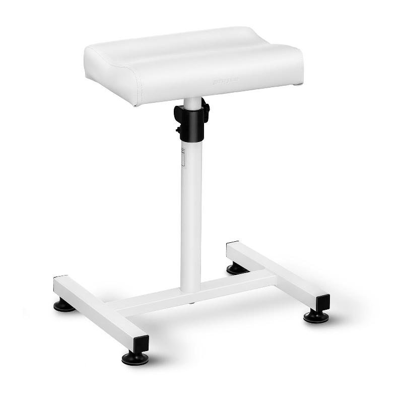 Repose-jambes compact confort - Blanc - 24 x 33 cm - Hauteur réglable jusqu'à 74,5 cm - Structure en acier et garniture en mousse_0