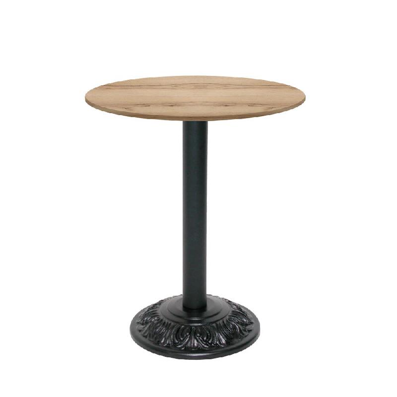 RestooTab - Table Versailles Ø60cm décor chêne delano - marron fonte TB-VRS-R60M-CH.DELA_0