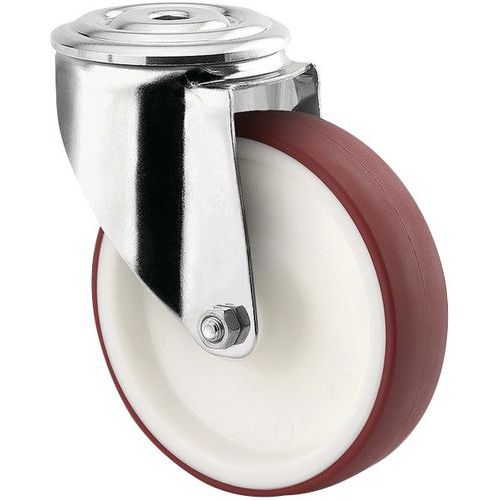 ROULETTE PIVOTANTE ALPHA TROU FIXATION 8470UAD100P30-13 RED - TENTE