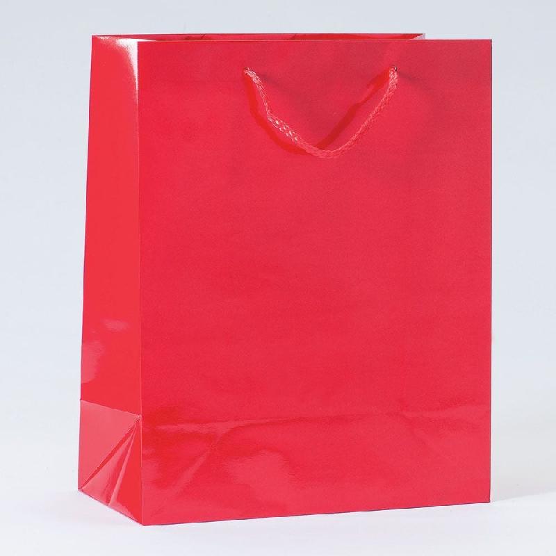 Sac Luxe pelliculé rouge 26x13x32cm - Finition glossy - par 12_0