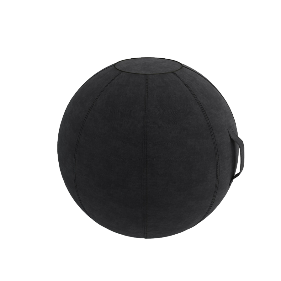 Siège ballon ergonomique de bureau - BO BALL - Diamètre 65 cm - Housse coton et lin noir_0