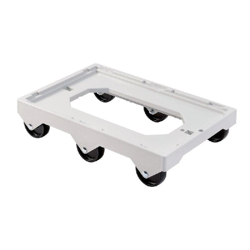 Socle 6 roues - pour bacs et caisses 60x40 cm et 40x30 cm - 61.3x41.4x13.5 cm - Fabriqué en France_0