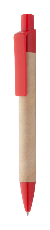 Stylo à bille en carton recyclé - Embout et clip en plastique - Recharge bleue_0