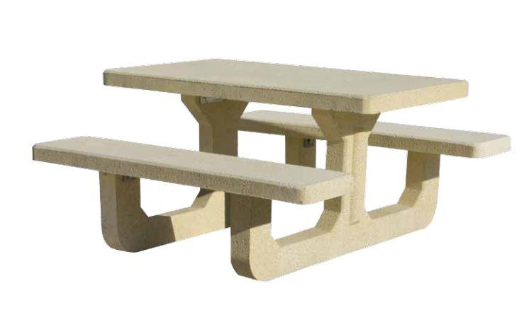 Table pique-nique béton armé Corail - 4 à 6 places - Disponible en 3 coloris_0