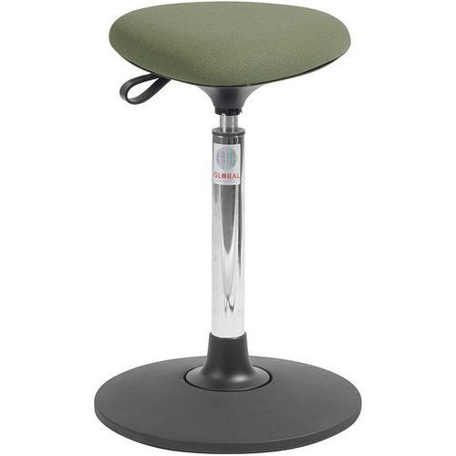 TABOURET SWAY TRIA - TISSU CURA - HAUT - VERT/JAUNE - GLOBAL PROFESSIONAL SEATING