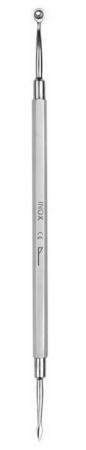 Tire-comédon et lancette - 14,5 cm en inox satiné - Réf 707_0