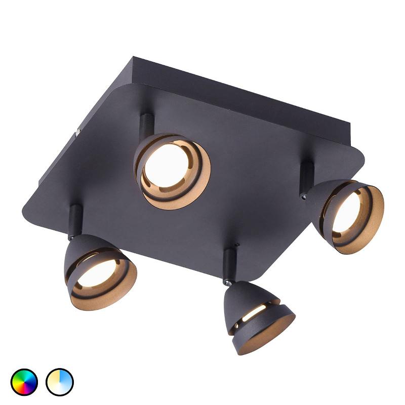 TRIO LIGHTING TRIO WIZ GEMINI PLAFONNIER LED À 4 LAMPES NOIR