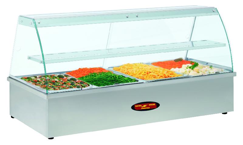 Vitrine chauffante bain marie BMV4 à poser 4 GN1/1 Vitre bombée_0