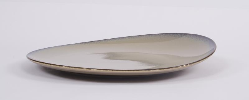 ASSIETTE PLATE SURÉLEVÉE ROND BEIGE PORCELAINE Ø 21 CM SPLASH ARIANE