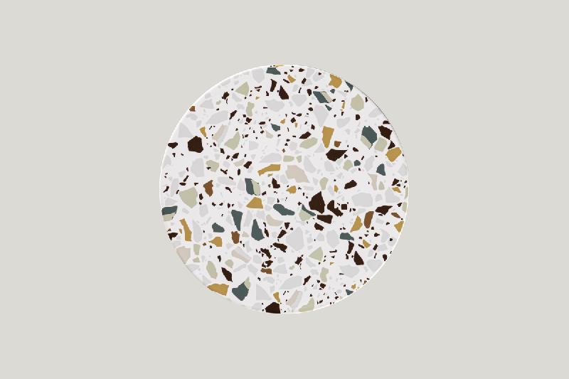ASSIETTE PLATE ROND MULTICOLORE PORCELAINE Ø 24 CM KERRAZZO RAKSTONE