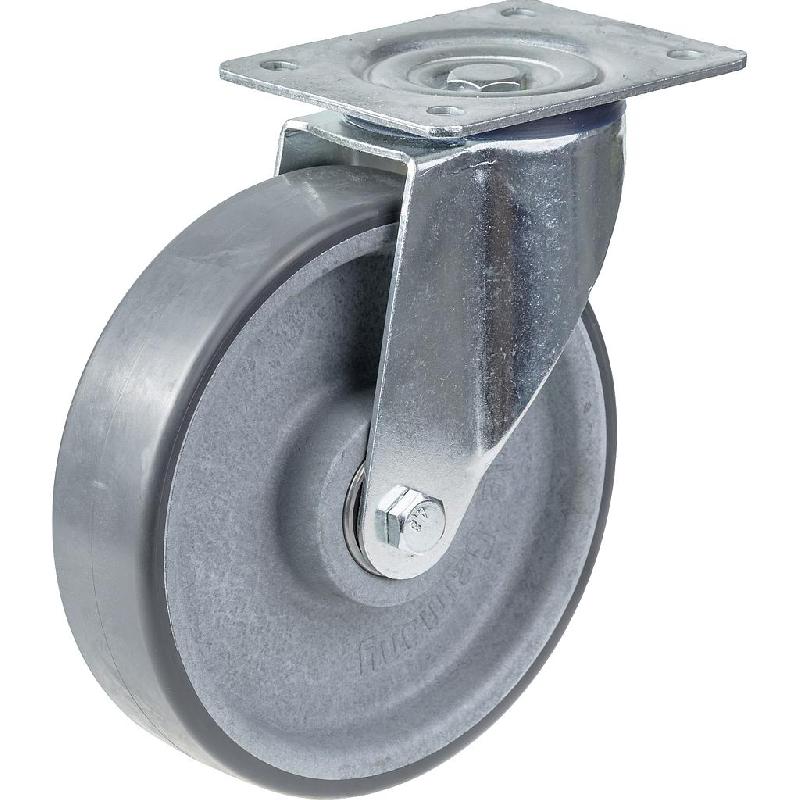 200mm swivel castor with grey electrically conductive thermoplastic polyurethane_0