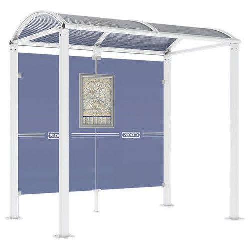 ABRI BUS VOÛTE 2.50 M SANS BARDAGES LATÉRAUX - BLANC 9010 - PROCITY