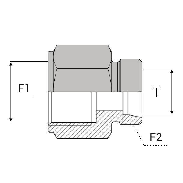 Adaptateur droit mâle agricole 18 x 1,5 X mâle 24° série gaz - FAV18 / EMG13 NE - RFAEM01813_0
