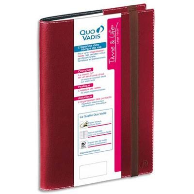 AGENDA SEMAINIER QUO VADIS TIME & LIFE - DECEMBRE A DECEMBRE - 16 X 24 CM - COLORIS ROUGE