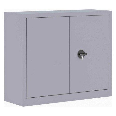 ARMOIRE MÉTAL PORTES BATTANTES MONOBLOC METILY H 100 X L 120 X P 43 CM ALUMINIUM