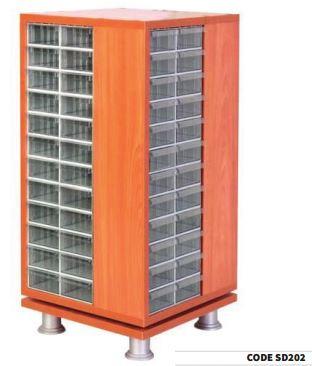 Armoire bois rotative à tiroirs - Code SD202 - Dimensions extérieures 360x360x720 mm_0