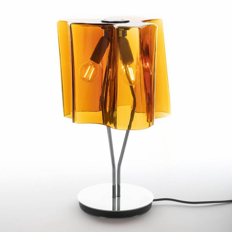 ARTEMIDE LOGICO LAMPE À POSER 44 CM TABAC/CHROMÉ