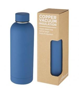 BOUTEILLE ISOTHERME SPRING DE 500 ML AVEC ISOLATION SOUS VIDE ET COUCHE DE CUIVRE - BLEU ACIER - BOUTEILLES ISOTHERMES PUBLICITAIRES