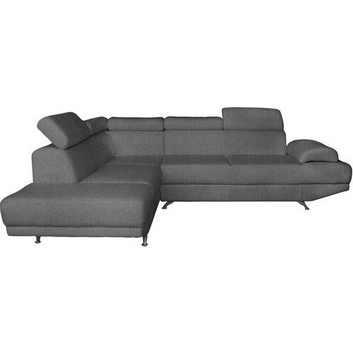 CANAPÉ CANDY 3 PL.+MÉRIDIENNE À GAUCHE TISSU CHINÉ ANTHRACITE