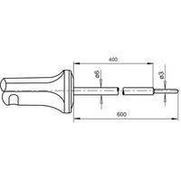 Capteur de température thermocouple avec poignée - immersion, longueur 600mm - NiCr-Ni classe 1 - Référence : FTA126L0600H_0