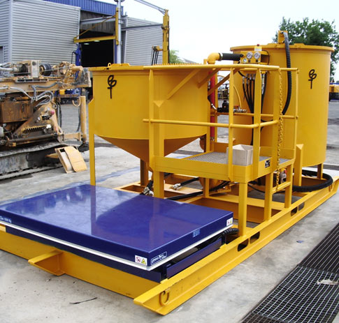 Centrale de malaxage à coulis avec moteur diesel 70 CV et capacité de 600L & 1500L - Pression maxi 30 bars - Ecofore CC 600+1500_0
