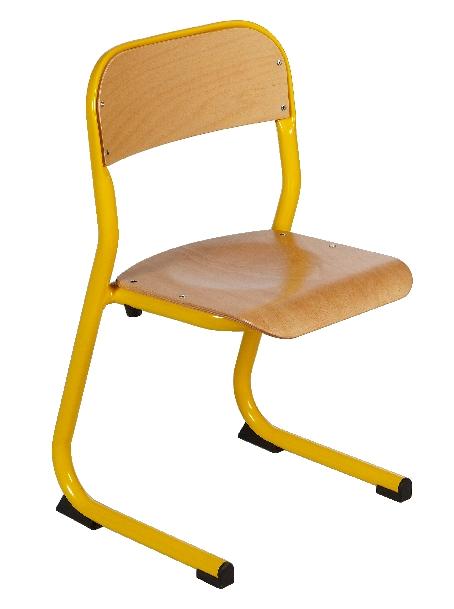 CHAISE ATLAS FIXE APPUI SUR TABLE T3 COLORIS JAUNE RAL 1023 - MANUTAN COLLECTIVITÉS