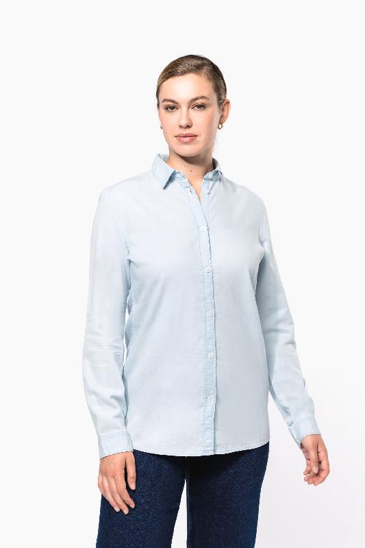 Chemise écoresponsable délavée en coton twill femme - Réf: KNS501 - Kariban_0