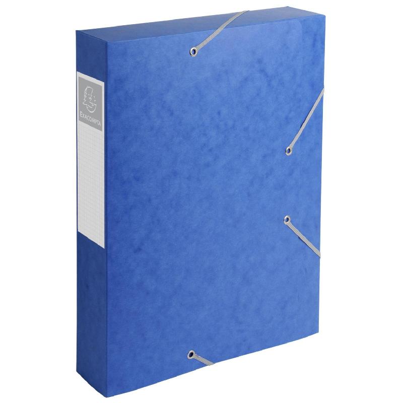 CHEMISE DE CLASSEMENT EXACOMPTA CARTOBOX A4 DOS 60 MM BLEU  - LOT DE 10