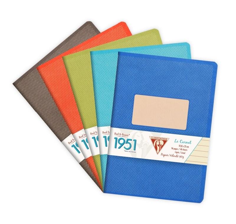 Clairefontaine Lot de 10 Carnet 1951 A5, 96p./48 feuilles 90 g/m² piquées, coloris assortis, ligné 8mm - 3329681951362_0