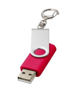 CLÉ USB ROTATIVE AVEC PORTE-CLÉS 32 GB - MAGENTA - CLÉS USB PUBLICITAIRES PERSONNALISÉES