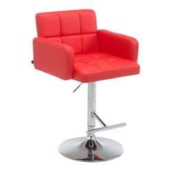 CLP Tabouret de bar Los Angeles similicuir avec pied en métal Rouge/Chrome - rouge polyester 1010505_0