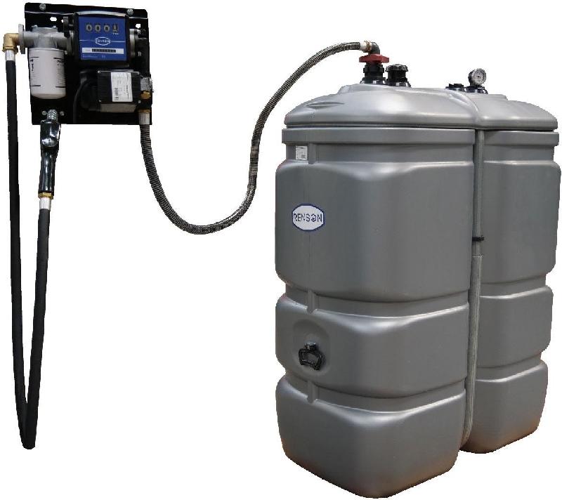 Cuve stockage fuel 750 litres en PEHD avec pompe 50 l/min - RENSON - 159061_0
