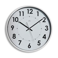 Edimeta - Horloge analogique murale blanche Ø30 cm - plastique blanc - pile LR6 incluse_0