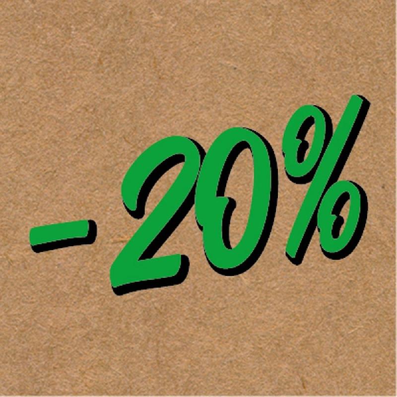 Etiquettes adhésives -20% kraft lisse / vert 35x35mm - par 500_0