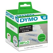 ETIQUETTES DOSSIERS SUSPENDUS 12 X 50 MM DYMO LW330 TURBO - ROULEAU DE 220