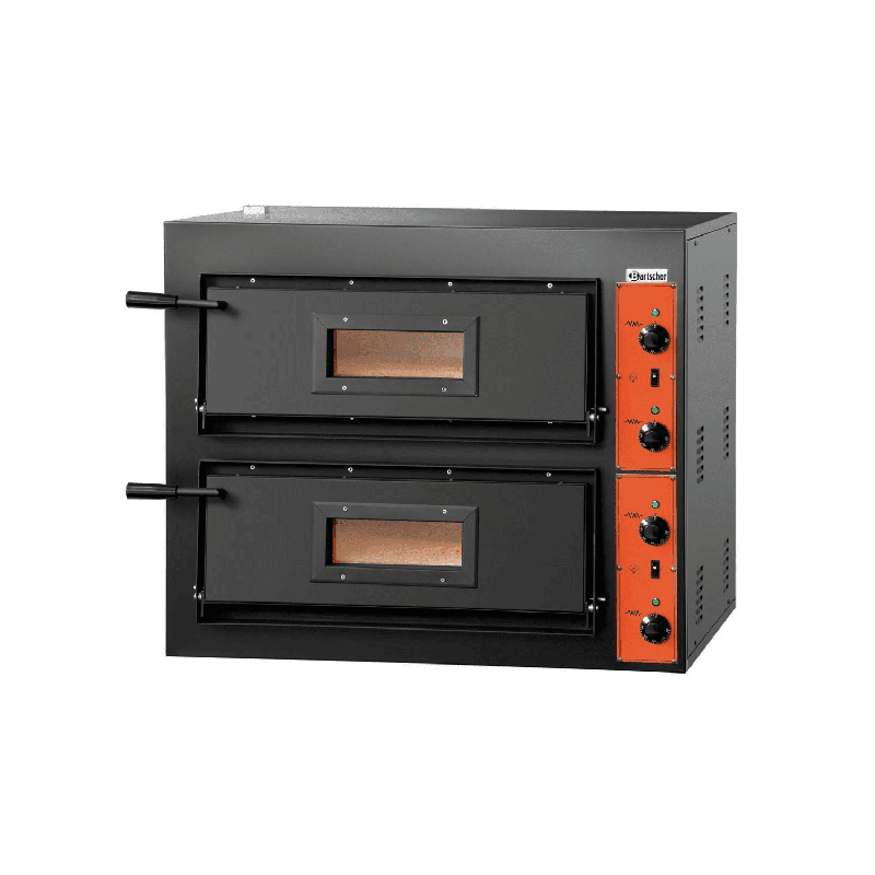 Four électrique 2 x 4 pizzas (Ø)300 mm, noir, 8400 W, 400 V - TRI_0