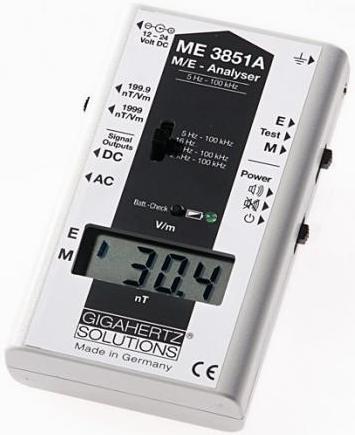 ANALYSEUR D'ÉLECTROSMOG, 5HZ - 100KHZ, 0.1 - 1999 V/M, 0.1 - 1999 NT - GHSME3851A