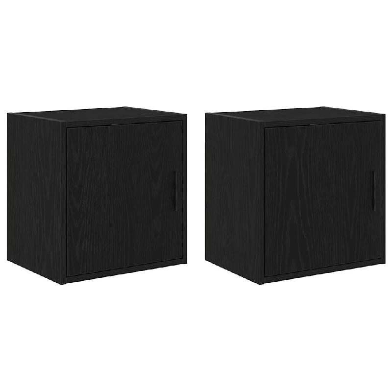 Helloshop26 - Lot de 2 armoires murales de garage 40 x 30 x 41 cm rangement pratique finition mate en bois d'ingénierie noir 02_0051420 - noir Bois m_0