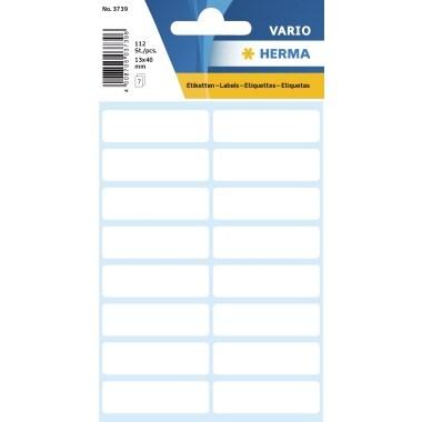 HERMA 112 étiquettes blanches multi-usage, format 13 x 40 mm (7 feuilles 9x16 / cdt) - 3739_0