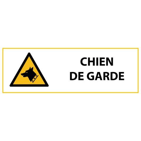 LOT DE 2 - SIGNALÉTIQUE DE DANGER - PICTO CHIEN DE GARDE - W013 - ISO 7010 450 X 150 MM VINYLE SOUPLE AUTOCOLLANT