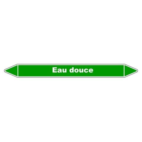 LOT DE 3 - MARQUEUR DE TUYAUTERIE - EAU DOUCE - NFX 08-105 - VINYLE LAMINÉ 150 X 12 MM