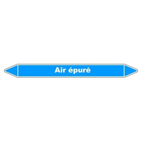 LOT DE 5 - MARQUEUR DE TUYAUTERIE - AIR ÉPURÉ - EN VINYLE LAMINÉ - NFX 08-105 450 X 52 MM