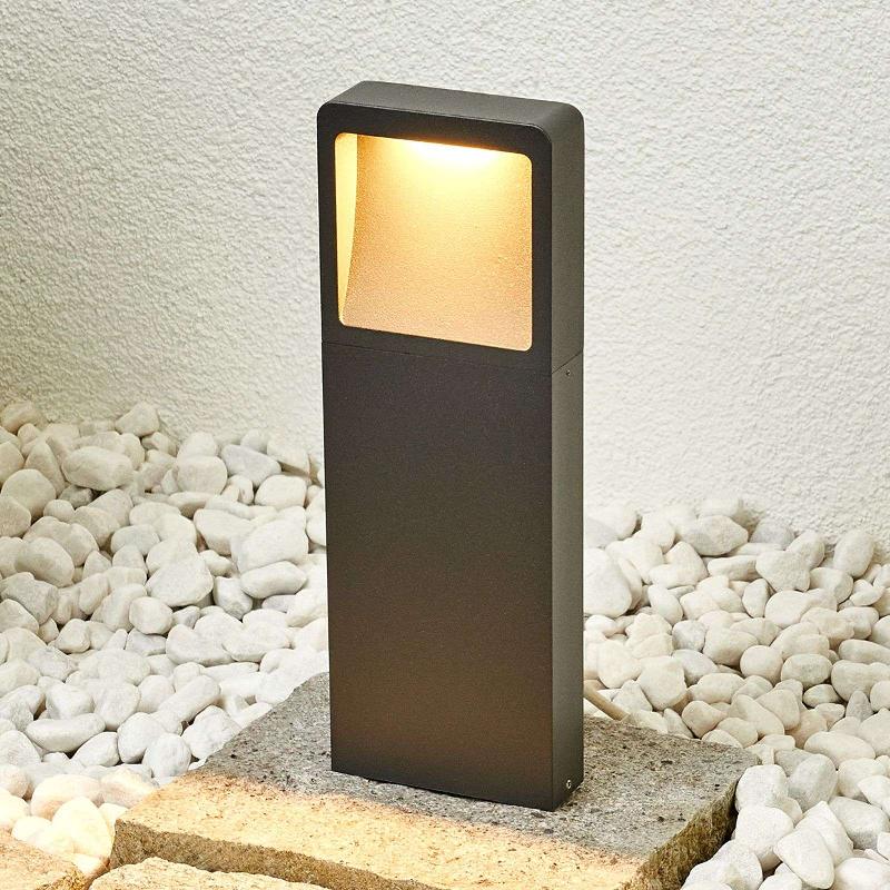 LUCANDE LAMPE POUR SOCLE LED LEYA, 35 CM, ANTHRACITE, MÉTAL, IP54