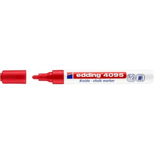 MARQUEUR CRAIE LIQUIDE POINTE OGIVE E 4095 - ROUGE EDDING