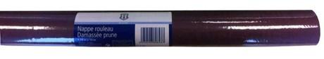 NAPPE EN ROULEAU JETABLE DAMASSÉE PRUNE 1.2 X 10 M
