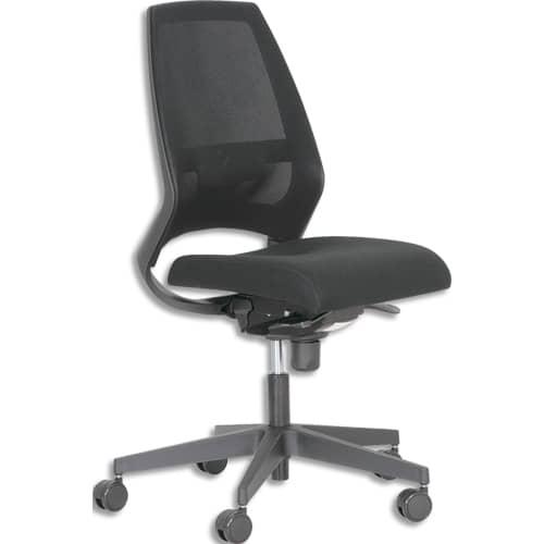Fauteuil Kenari - Assise en tissu Lucia, dossier résille noir, mécanisme synchrone, sans accoudoirs_0