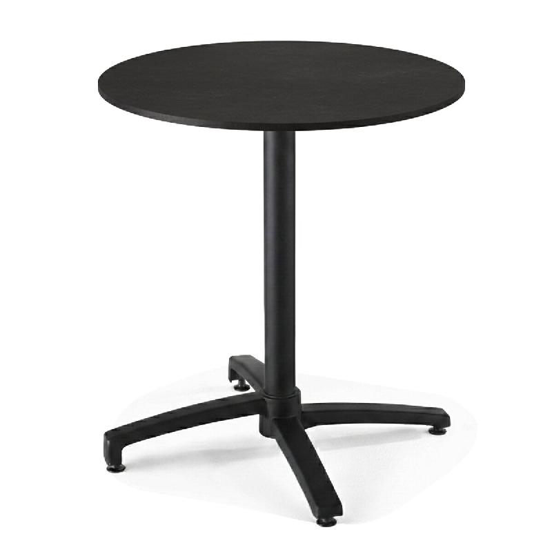 Oviala Business Table bistrot de jardin ronde inclinable 70 cm 4 places noir - noir métal 115816_0