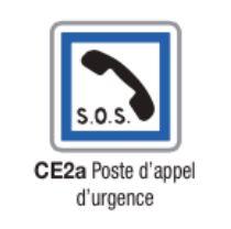 Panneau de signalisation d'indication type CE2a - Poste d'appel d'urgence - Formats de 350 mm à 1500 mm_0